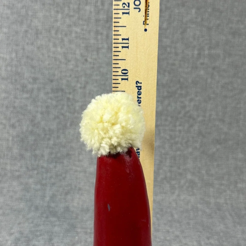 VTG Handmade Santa Claus Gourd Figurine Red Folk Art Christmas Decor 1990 Signed
